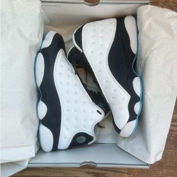 Air Jordan 13 Retro Obsidian Powder Blue Size 10 White Black Blue 414571-144 main image 5